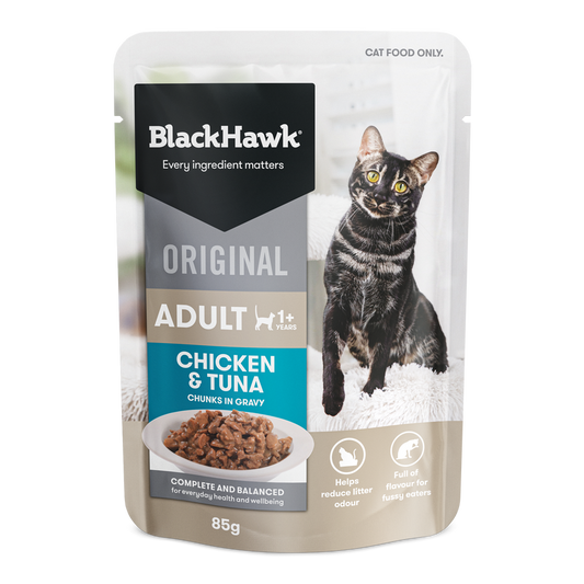 Blackhawk Original Adult Cat Chicken & Tuna In Gravy 85gm x 12pk