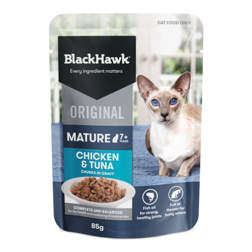 Blackhawk Original Cat Mature 7+ Years Chicken & Tuna In Gravy 85gm x 12pk