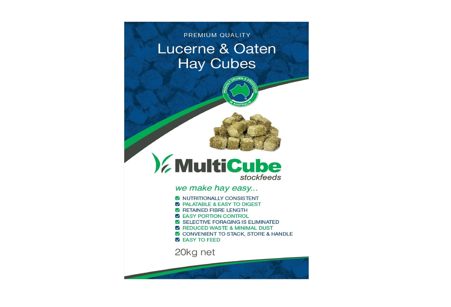 Multicube Lucerne and Oat Hay Cubes 20kg
